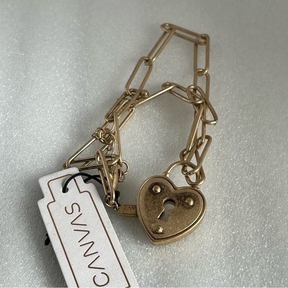 CANVAS Heart Pendant Paper Clip Chain Necklace - Picture 5 of 5